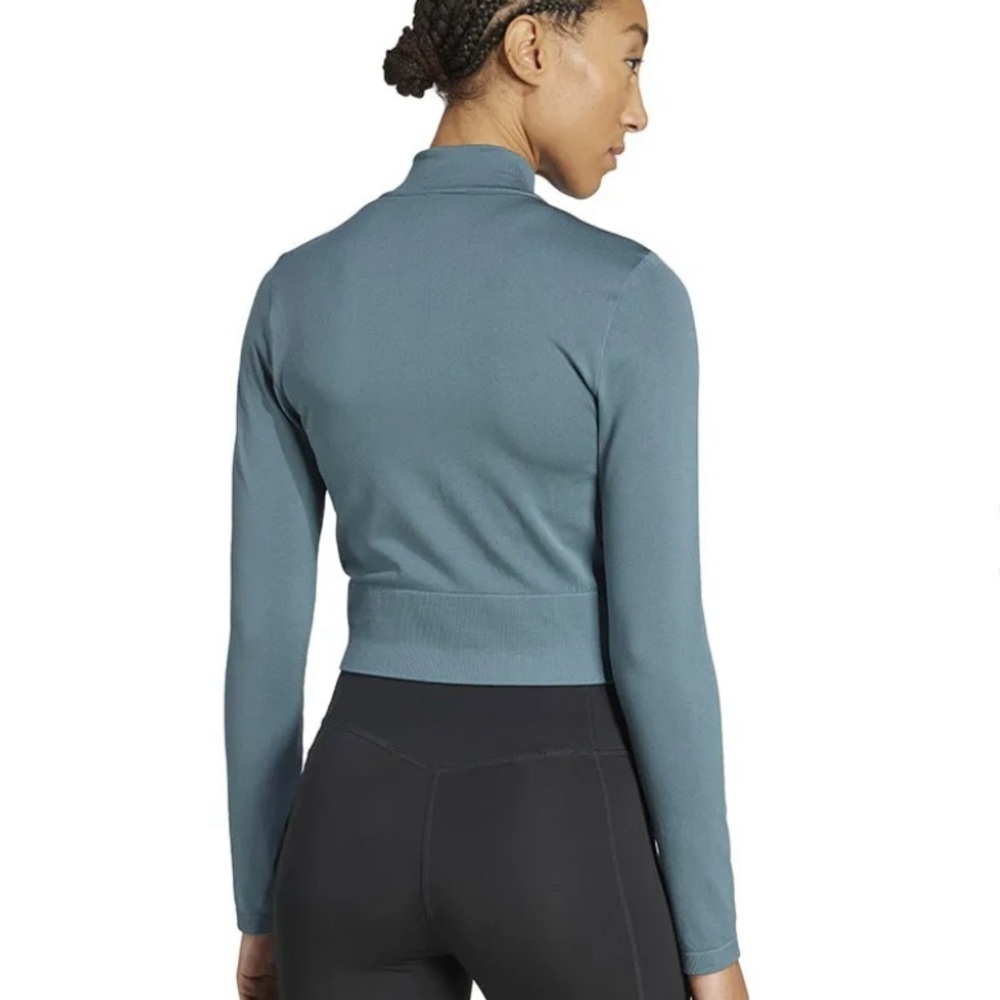 Adidas Cropped Zip-Up Training Jacket | Preloved Teal | Small - Picture 6 of 6